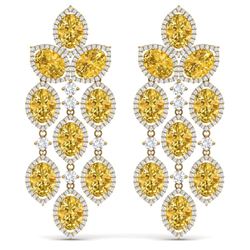 27.95 CTW Royalty Canary Citrine & VS Diamond Earrings 18K Yellow Gold - REF-445R5K - 38939