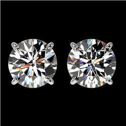2.03 CTW Certified H-SI/I Quality Diamond Solitaire Stud Earrings 10K White Gold - REF-289H3W - 3663