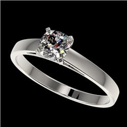 0.50 CTW Certified VS/SI Quality Cushion Cut Diamond Solitaire Ring 10K White Gold - REF-77X6T - 329