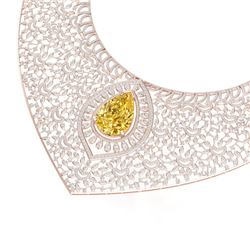 59.27 CTW Royalty Canary Citrine & VS Diamond Necklace 18K Rose Gold - REF-2454Y5N - 39583