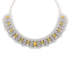 46.38 CTW Royalty Canary Citrine & VS Diamond Necklace 18K Rose Gold - REF-1563F6M - 39388