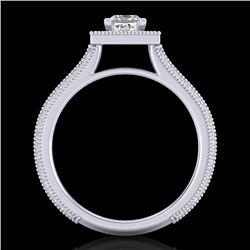 1.41 CTW Princess VS/SI Diamond Solitaire Micro Pave Ring 18K White Gold - REF-200R2K - 37178