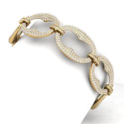 14 CTW Certified VS/SI Diamond Bracelet 18K Yellow Gold - REF-775K2R - 40060