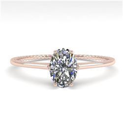 1.0 CTW VS/SI Oval Cut Diamond Solitaire Engagement Ring 18K Rose Gold - REF-287H4W - 35891