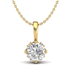 0.62 CTW VS/SI Diamond Art Deco Stud Necklace 18K Yellow Gold - REF-101N8Y - 37024