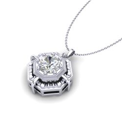 0.75 CTW VS/SI Diamond Solitaire Art Deco Stud Necklace 18K White Gold - REF-202H5W - 36878