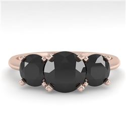 2 CTW Black Diamond Past Present Future Designer Ring 18K Rose Gold - REF-91F8M - 32465