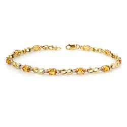 2.26 CTW Citrine & Diamond Bracelet 10K Yellow Gold - REF-27F3M - 13002