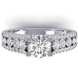 2.55 CTW Certified VS/SI Diamond Art Deco Micro Ring 14K White Gold - REF-431H5W - 30297