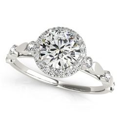 0.75 CTW Certified VS/SI Diamond Solitaire Halo Ring 18K White Gold - REF-121W3H - 26407