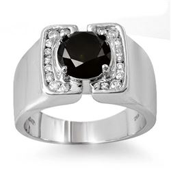 2.33 CTW Vs Certified Black & White Diamond Mens Ring 10K White Gold - REF-90N8Y - 11817