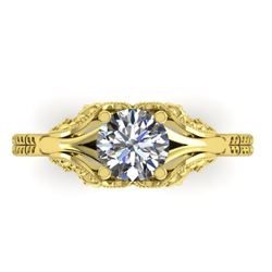 1 CTW Solitaite Certified VS/SI Diamond Ring 14K Yellow Gold - REF-289X6T - 38540