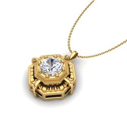 0.75 CTW VS/SI Diamond Art Deco Stud Necklace 18K Yellow Gold - REF-202R5K - 36880