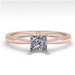 0.55 CTW Princess Cut VS/SI Diamond Engagement Designer Ring 14K White Gold - REF-90N2Y - 32157
