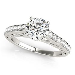 1.65 CTW Certified VS/SI Diamond Solitaire Ring 18K White Gold - REF-498R2K - 27651