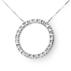 0.33 CTW Certified VS/SI Diamond Necklace 14K White Gold - REF-39X5T - 13810