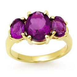6.15 CTW Amethyst Ring 10K Yellow Gold - REF-31H5W - 13693