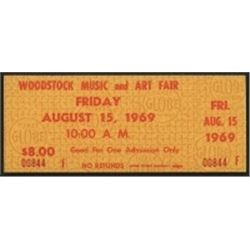 AUTHENTIC UNUSED WOODSTOCK TICKET AUGUST 15TH 1969