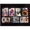 Image 1 : GAME WORN JERSEY HOCKEY CARD LOT (DAMPHOUSE, BELLOWS, PERRY)