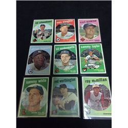 1959 TOPPS BASEBALL TRADING CARDS (HOWARD, ERSKINE, TAYLOR)