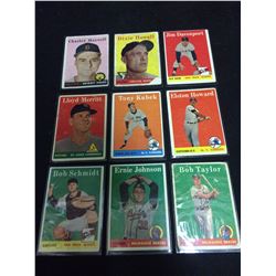 1959 TOPPS BASEBALL TRADING CARDS (MAXWELL, HOWELL, DAVENPORT)