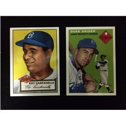 DUKE SNIDER & ROY CAMPANELLA  BASEBALL TRADING CARDS (REPRINTS)