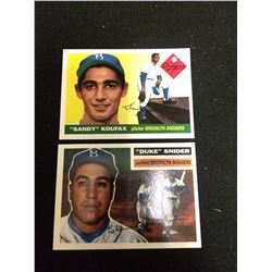 SANDY KOUFAX & DUKE SNIDER BASEBALL TRADING CARDS (REPRINTS)