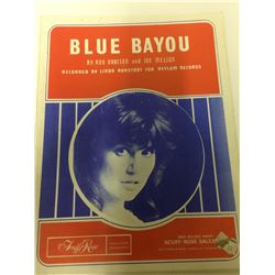 Blue Bayou By Roy Orbison Joe Melson Linda Ronstadt music sheet 1977