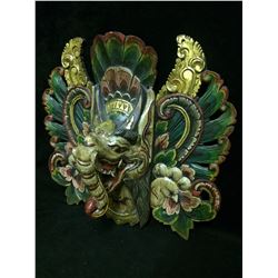 INDONESIAN WOODEN WALL MASK HAND CARVED