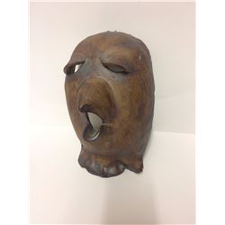 FOLK ART METAL WASK MASK OWL