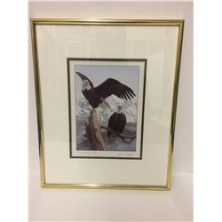 FRAMED "MAJESTIC PAIR" ART SIGNED BY ARTIST LUKE RAFFIN (12" X 14")