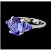 Image 1 : 3.75 ctw Tanzanite Ring - Platinum