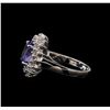 Image 3 : 3.56 ctw Tanzanite and Diamond Ring - 14KT White Gold