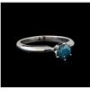 Image 1 : 14KT White Gold 0.68 ctw Round Cut Fancy Blue Diamond Solitaire Ring