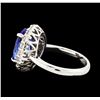 Image 3 : 3.96 ctw Tanzanite and Diamond Ring - 14KT White Gold