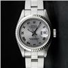 Image 1 : Rolex SS Slate Grey Roman With Square Track Oyster Band DateJust Ladies Watch