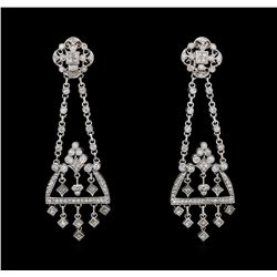 2.62 ctw Diamond Earrings - 14KT White Gold