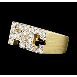 0.50 ctw Diamond  AC  Initial Ring - 14KT Yellow Gold