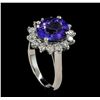 Image 4 : 3.54 ctw Tanzanite and Diamond Ring - 14KT White Gold
