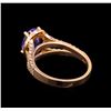 Image 3 : 14KT Rose Gold 2.33 ctw Tanzanite and Diamond Ring