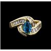 Image 2 : 1.60 ctw Blue Zircon Ring - 14KT Yellow Gold