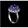 Image 4 : 14KT White Gold 3.54 ctw Tanzanite, Sapphire and Diamond Ring