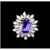 Image 2 : 14KT White Gold 3.07 ctw Tanzanite and Diamond Ring