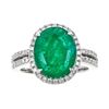 Image 1 : 4.44 ctw Emerald and Diamond Ring - 14KT White Gold
