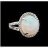 Image 1 : 8.95 ctw Opal and Diamond Ring - 14KT White Gold
