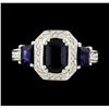 Image 2 : 2.73 ctw Sapphire and Diamond Ring - 14KT White Gold