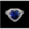 Image 2 : 5.87 ctw Tanzanite and Diamond Ring - 14KT White Gold