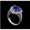 Image 4 : 5.87 ctw Tanzanite and Diamond Ring - 14KT White Gold