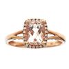 Image 1 : 1.22 ctw Morganite and Diamond Ring - 10KT Rose Gold