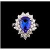 Image 2 : 14KT White Gold 3.65 ctw Tanzanite and Diamond Ring